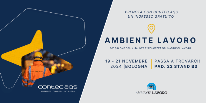 Invito Contec AQS alla fiera ambiente lavoro Bologna 2024